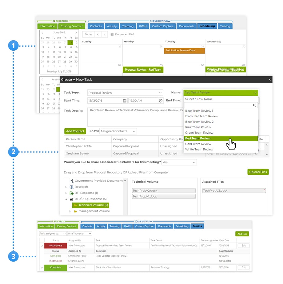 Manage Proposal Schedules, Data Calls, Taskers & Collaborate with Teammates